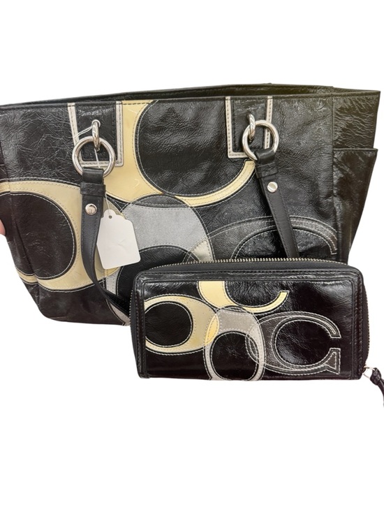 Coach Handbags - Coach Signature Patchwork Tote + Matching Wallet Set | Leather | Brown Neutral
